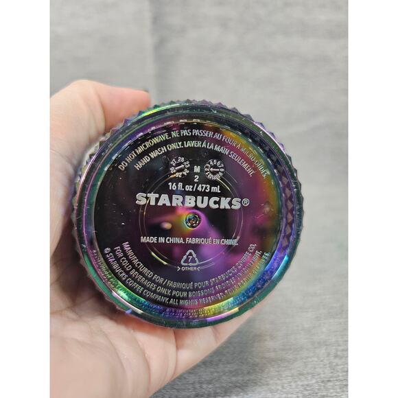 Starbucks Oil Slick Rainbow Studded Tumbler 16oz Grande Cold Cup Fall 2023 - Picture 3 of 5